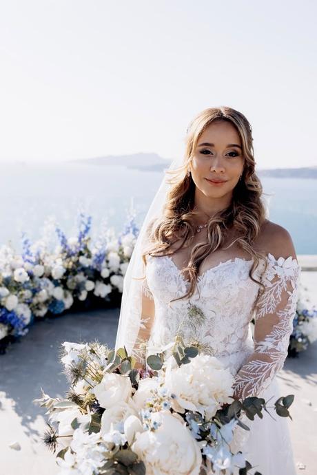 A dreamy Santorini wedding with timeless elegance | Scarleth & Nikolaos Dreamy Santorini Wedding With Timeless Elegance