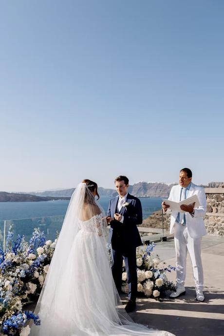 A dreamy Santorini wedding with timeless elegance | Scarleth & Nikolaos Dreamy Santorini Wedding With Timeless Elegance