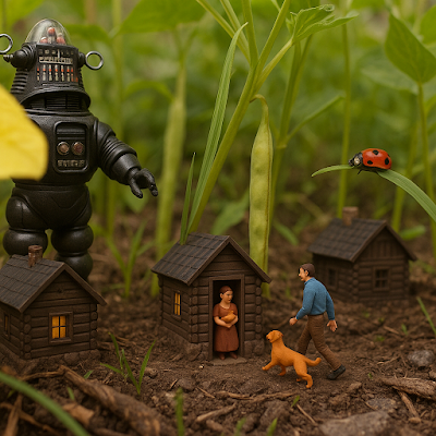 Little house among the bean plants [ChatGPT]