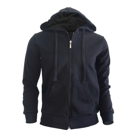 black zip up hoodie