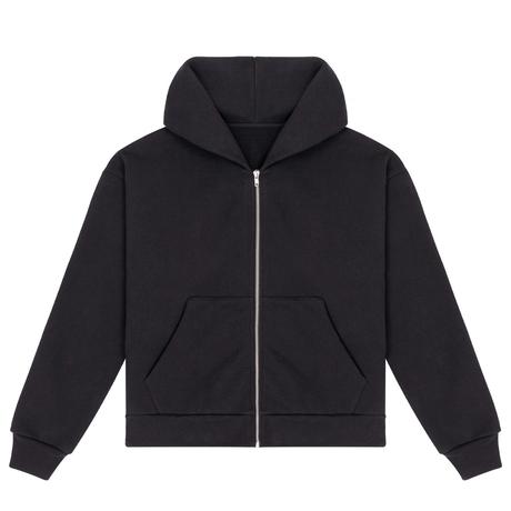 black zip up hoodie