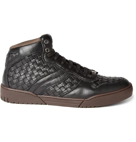 Leather Intrecciato Woven Sneakers