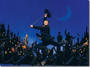 Nicolas Dromard as ‘Bert’ performs “Step In Time” with the National Tour Company of MARY POPPINS.  ©Disney/CML.  Photo credit: Joan Marcus.