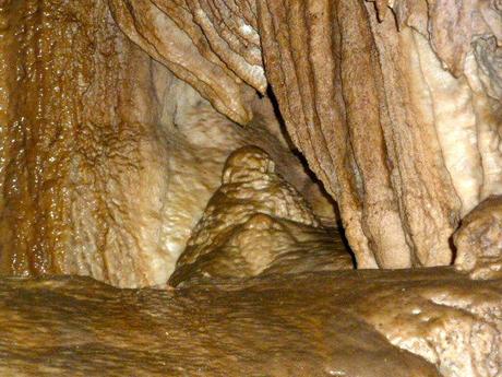 horne lake crystal formation of Buddha in Horne Lake Caves