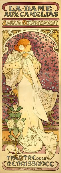 File:Alfons Mucha - 1896 - La Dame aux Camélias.jpg