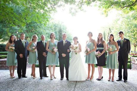 Wedding Wednesday: Green Bridesmaids Gowns