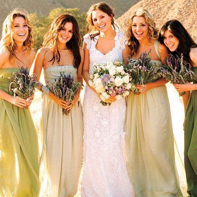 Rachel Bilson, green bridesmaids