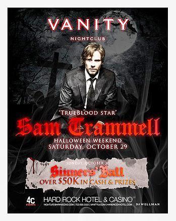 Sam Trammell in Las Vegas at Vanity Night Club Saturday Oct. 29