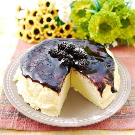 Blackberry Japanese Cheesecake
