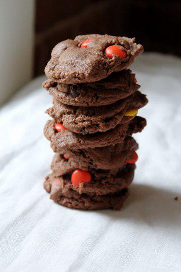 Food: Double Chocolate Peanut Butter Reese’s Pieces Cookies.