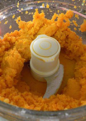 Sweet Potato Pie - Mush potatoes in food processor