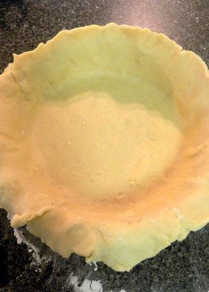 Sweet Potato Pie - Line pie dish with crust overhanging