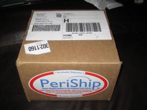 fedex box with periship label