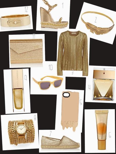 metallic gold accessories