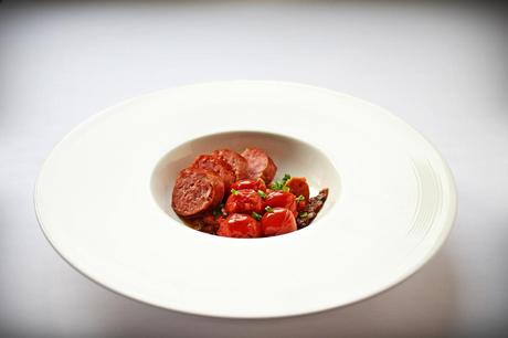Salsiccia with braised tomatoes & garlic #159
