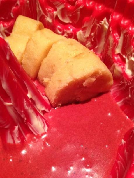 valentines hidden heart bundt cake layering up shapes into red velvet batter