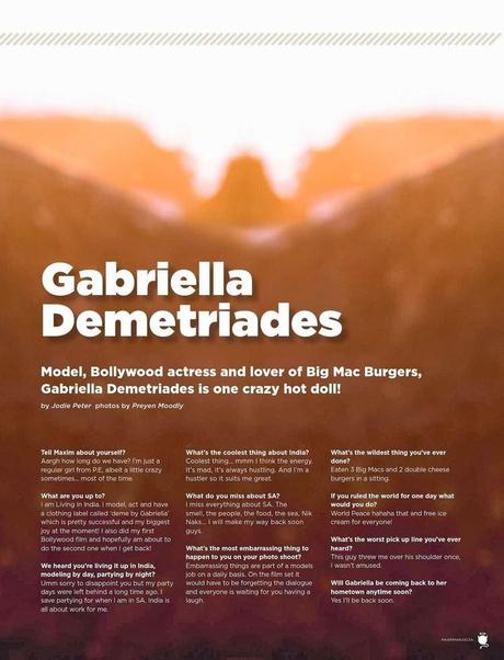 Gabriella Demetriades -  Maxim South Africa March 2014