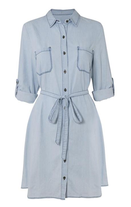 Lightwash denim shirt dress