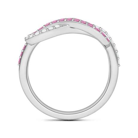 Pink Sapphire and Diamond Love Knot Ring