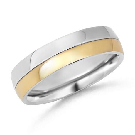 Comfort Fit Two-Tone Men's Wedding Band