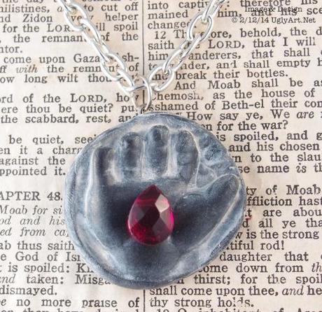 Doll Hand Stigmata Necklace by Ugly Shyla One Of A Kind