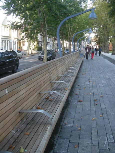 Warrior Square, Southend-on-Sea - Timber Bench to North Side of Square