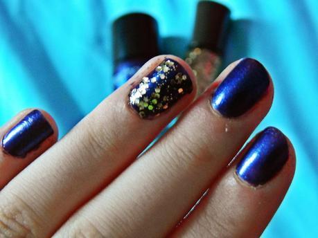 What's On My Nails: Blue and Gold