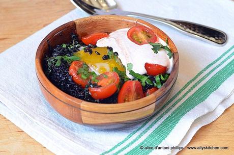 Jerusalem Eggs with Black Forbidden Rice & Quinoa