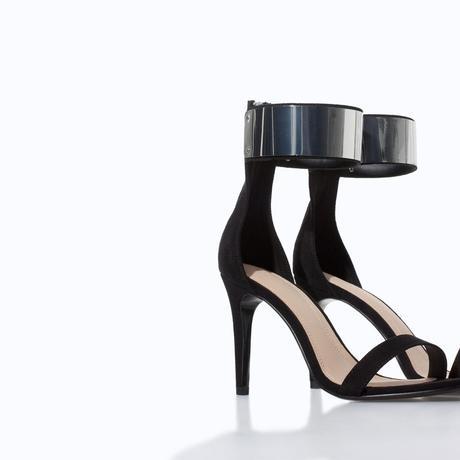 HIGH HEEL SANDAL WITH metallic ANKLE STRAP from Zara 