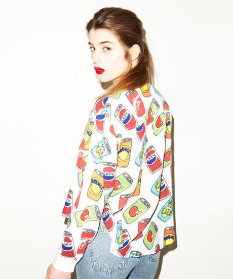 LAZY OAF: Nice Cans Cropped Shirt