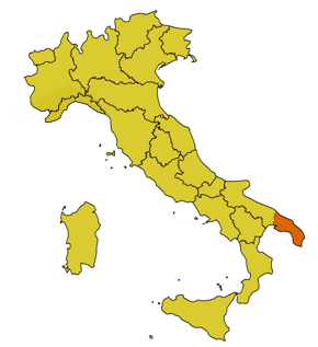 map of Salento, Italy