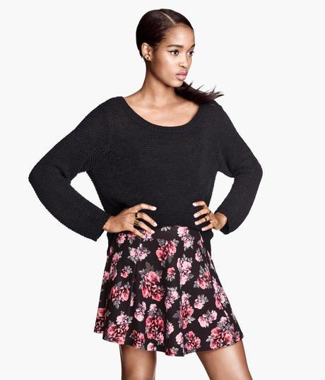 H&M Floral Skater Circular Skirt