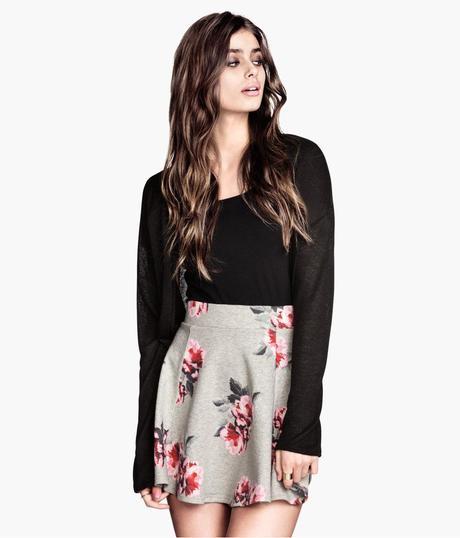 H&M Floral Skater Circular Skirt