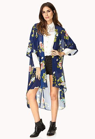 FOREVER21 Whimsical Floral Kimono