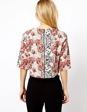 ASOS Boxy Kimono Top in Floral Jacquard