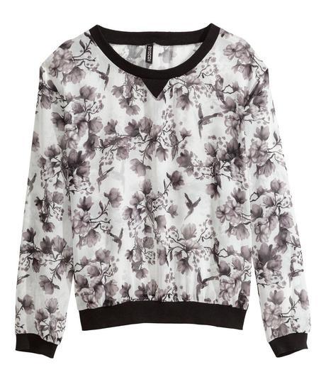 H&M Floral Chiffon Top