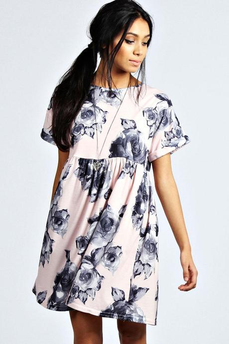 BOOHOO Jessica Rose Smock Dress