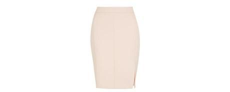 NEW LOOK Cream Wavy Textured Pencil Skirt
