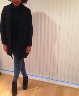 Zara Long Wool Double Breasted Coat Underground Creepers Wedge