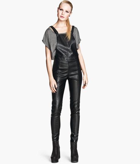 H&M Leather Bib Dungarees Trousers