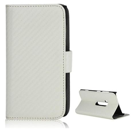 Nokia Lumia 920 Carbon Fiber Wallet Case - White