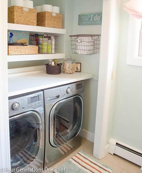 budget laundry room reveal {laundry closet}