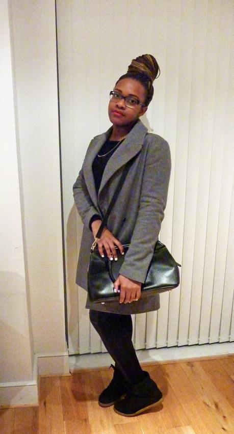 Zara Double Breasted Wool Grey Coat H&M Leather Panel Leggings Treggings Topshop Wedge Trainers