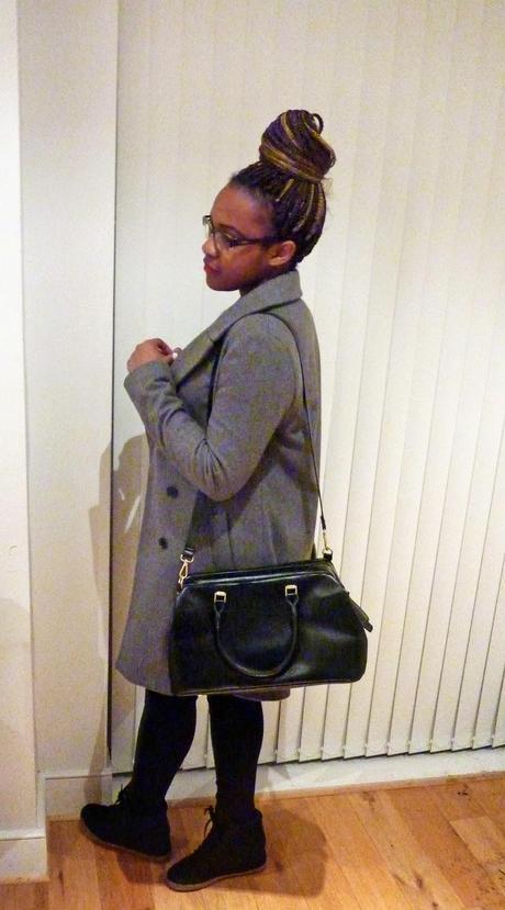 Zara Double Breasted Wool Grey Coat H&M Leather Panel Leggings Treggings Topshop Wedge Trainers