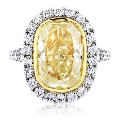 5.32ct Fancy Yellow Oval Cut Diamond Engagement Ring