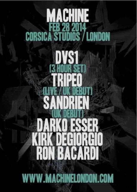 Techno Party in London with DVS1 - February 28th at Corsica Studios