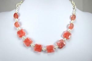 Photo cherry quartz necklace.