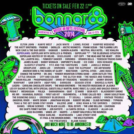 bonnaroo 2014 lineup poster 608x608 BONNAROO ANNOUNCES LINEUP SHOCKINGLY DEVOID OF OUTKAST