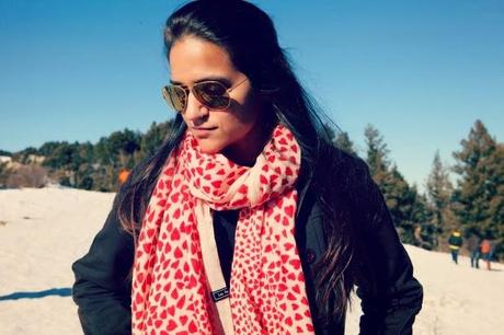 Heart Print Scarf, Lucky Brand Jeans, GAP Boots,, Ray Ban Sunglasses, Tanvii.com