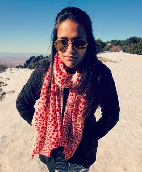 Heart Print Scarf, Lucky Brand Jeans, GAP Boots,, Ray Ban Sunglasses, Tanvii.com